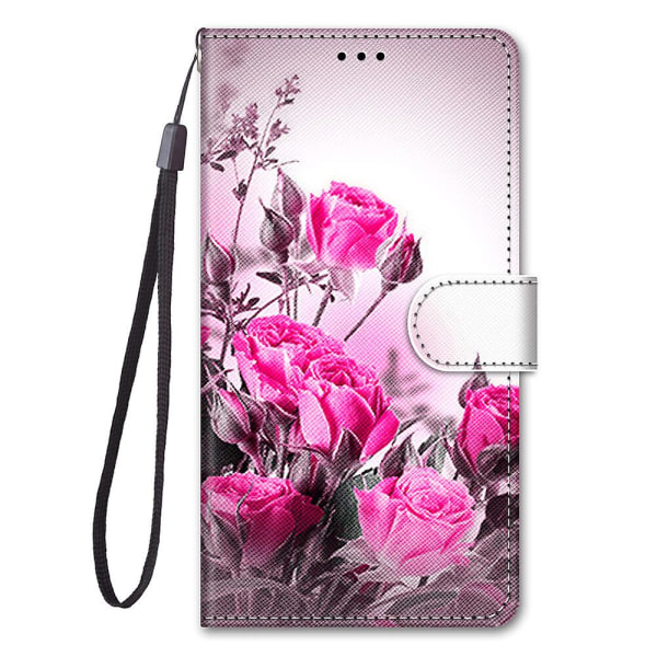 Case Compatible with Samsung Galaxy Xcover 5 Case Magnetic Card Slots Creative Rose Flower Pattern Case Coque_max - Image 1