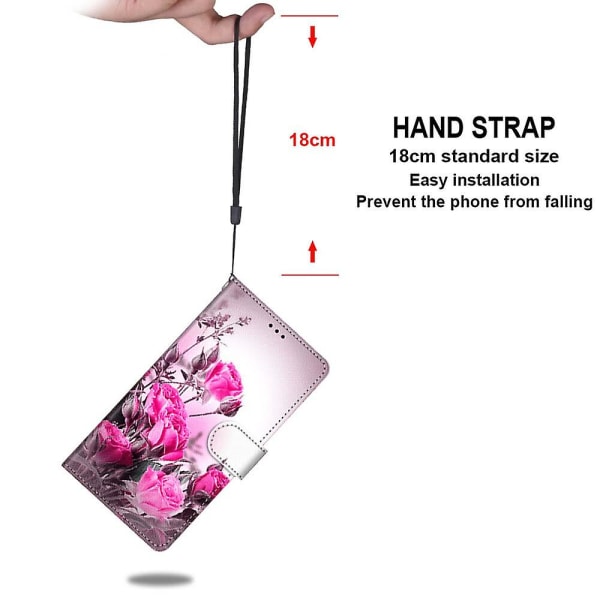 Case Compatible with Samsung Galaxy Xcover 5 Case Magnetic Card Slots Creative Rose Flower Pattern Case Coque_max - Image 3