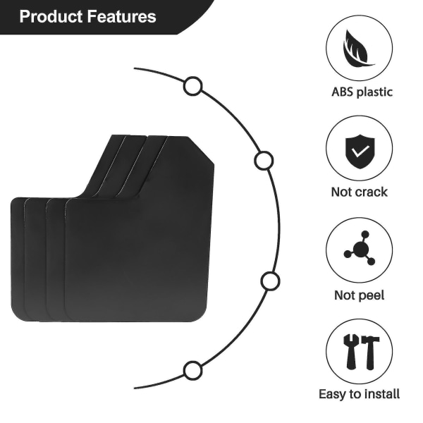 {CA}4pcs Universal Mud Flaps for Car Pickup Van Truck Mudguards with Screw - Image 3
