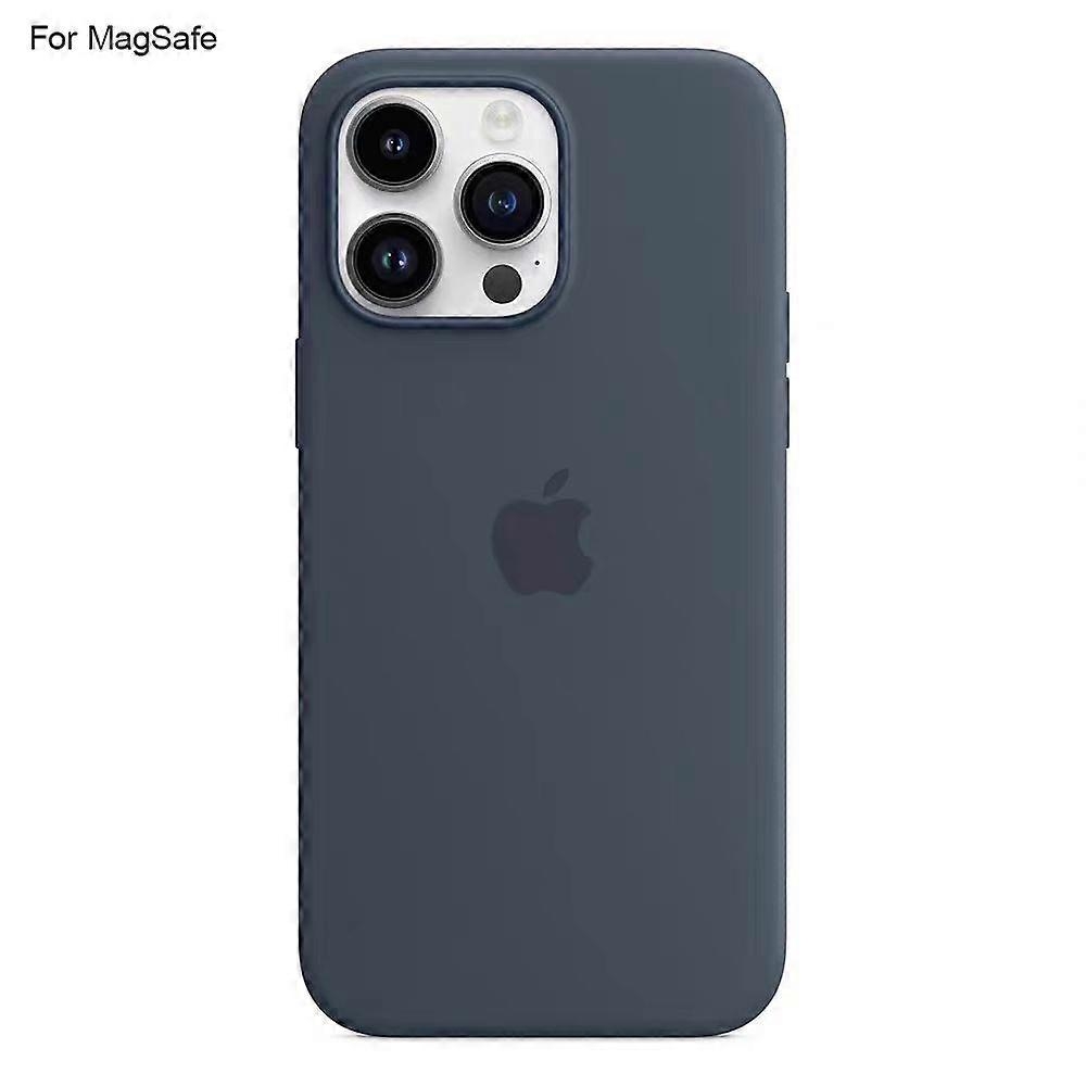 Compatible with iPhone 14 Pro Case Compatible with MagSafe Liquid Silicone Phone Case [Induction Popover]- Perfet Dark Blue_MGF Dark blue - Image 1