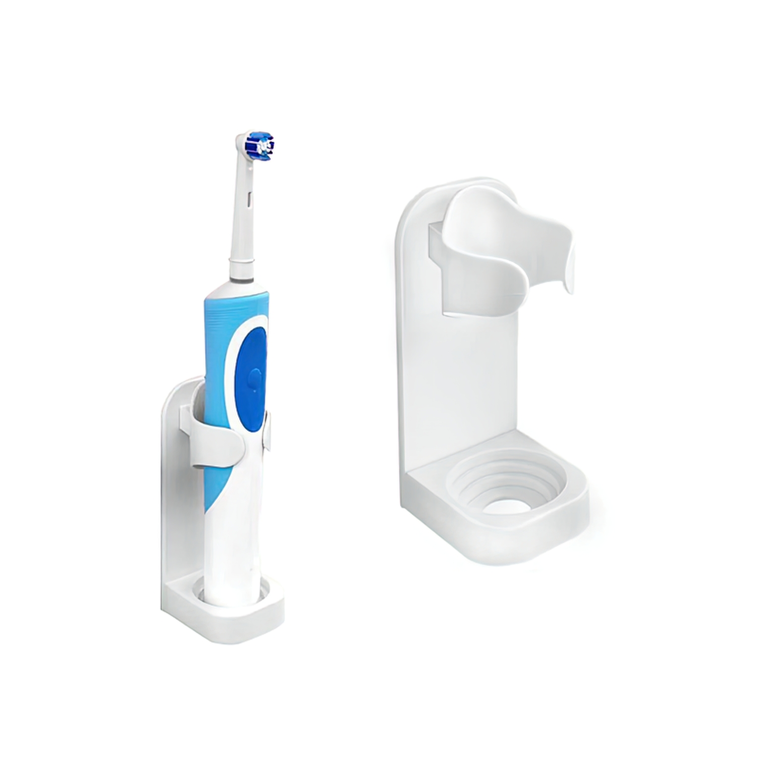 2-pack - Wall-mounted toothbrush holder for electric toothbrushes White white - Image 1
