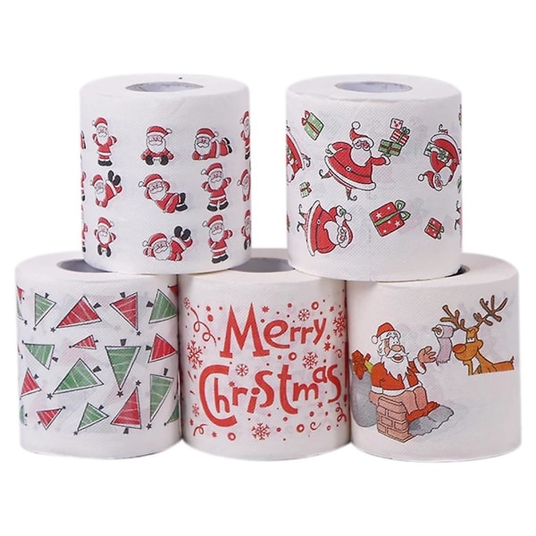 rolls of Christmas themed toilet paper for home, office or restroom - Image 1