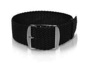 Perlon bracelet 16/18/20 mm XL Black Black 16mm - Image 1