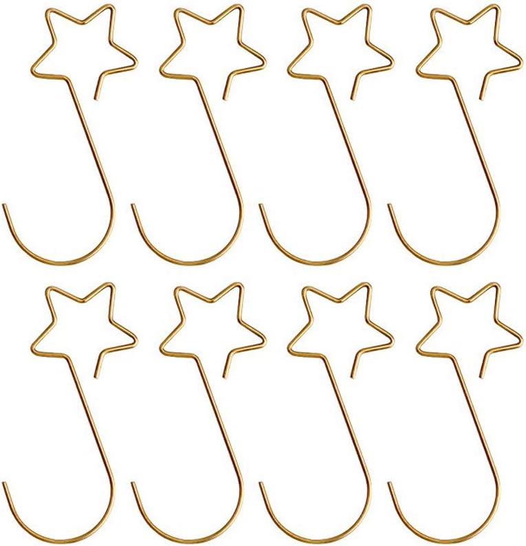 100 Christmas tree baubles hooks for decoration - Gold star - Image 1