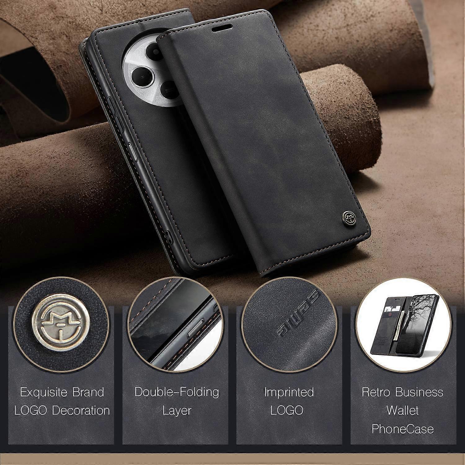 For Xiaomi Redmi 14C 4G Case CASEME 013 Series Card Holder Stand Leather Phone Case Multicolor Multicolor Multicolor Style B - Image 5