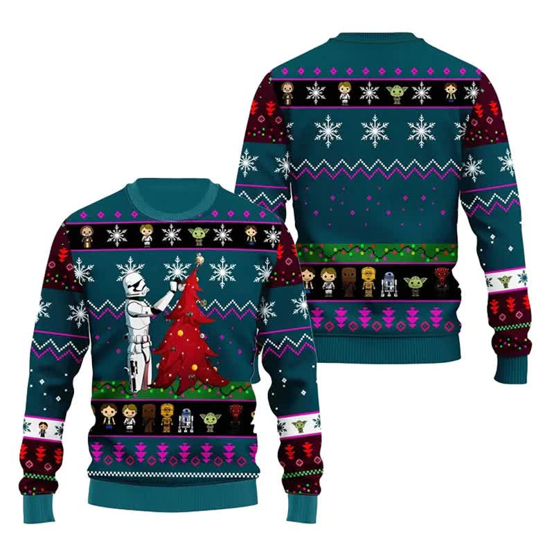 Santa Darth Vader Christmas Sweater Ugly Star Wars The Mandalorian Men's Sweater Autumn Winter Women's Sweater style 4 style 4 L - Image 4
