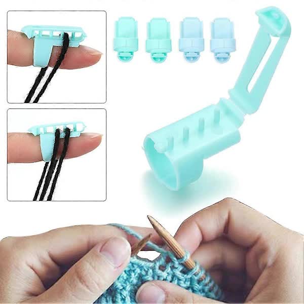 4pcs Yarn Guide Finger Holder Knitting Thimble Tool Plastic Yarn Guide Separated Yarns - Image 1