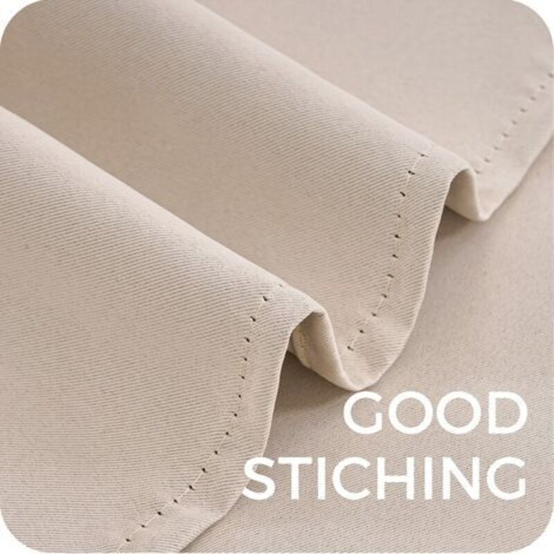 Thermal Insulating Blackout Curtain 140x160 cm Short Beige Interior Small Window Curtains for Living Room Bedroom Set of 2 with Eyelets, by DEBUNS - Image 4