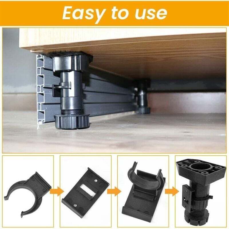 20 pcs Furniture Foot Fixing Clamp 28mm to 32mm Plinth Clamp Screwable Plinth Clamp Kick Plate Clamp Kitchen Plinth Fixing Clamp with 40 Screws, DEBUNS - Image 4