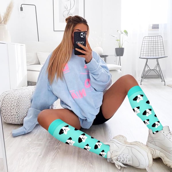 Pairs Compression Socks for Women and Men 15-20 mmHg Gradual Support Knee High Socks for Nurses, Athletes, Medical Use - Image 2