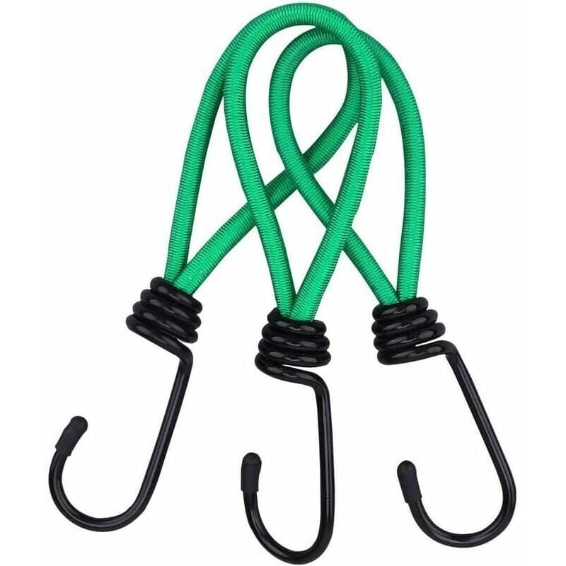 16 Pieces Rubber Straps with Hooks, Tent Rubber Hook, Camping Tent Hook Rubber Strap, for Camping, Tarpaulins, Awnings, Tents--Green - Image 1