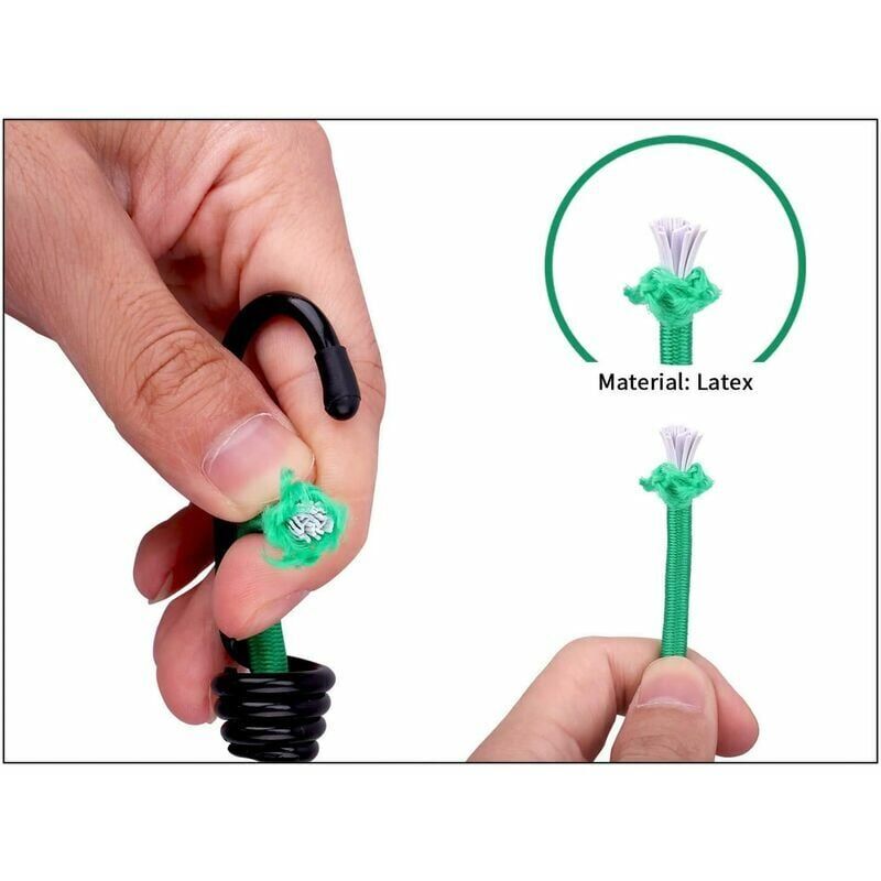 16 Pieces Rubber Straps with Hooks, Tent Rubber Hook, Camping Tent Hook Rubber Strap, for Camping, Tarpaulins, Awnings, Tents--Green - Image 3