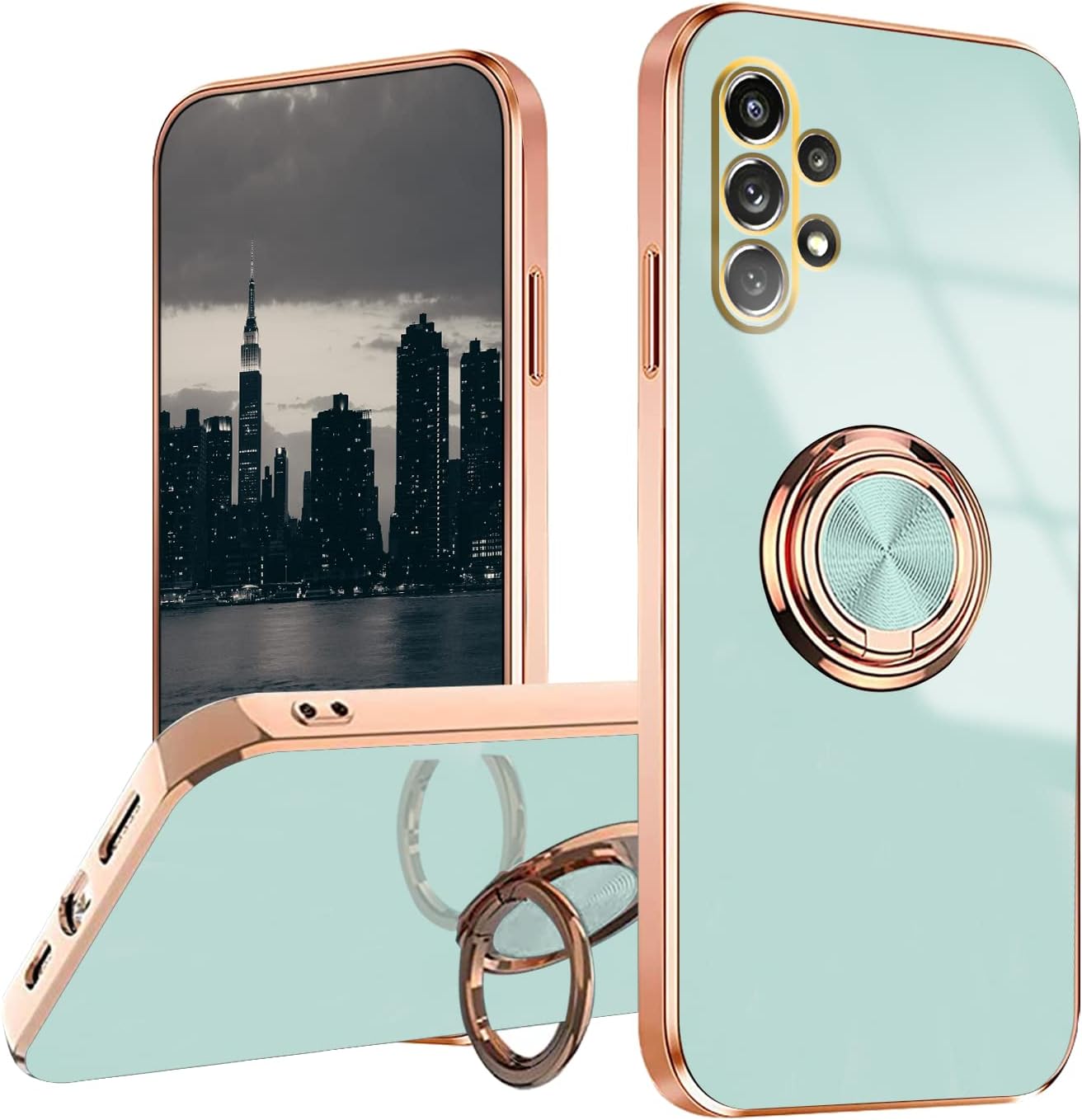 Case for Samsung Galaxy A32 5G (Green), Samsung A32 5G Case Shockproof, Plating 360 Degree Protection Magnetic Case Car Holder Case_yux - Image 1