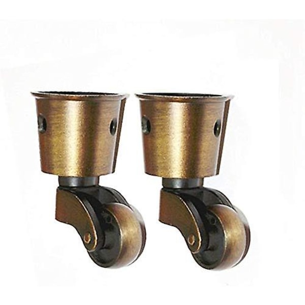 Set of 2 Brass Casters, High Load Capacity, Universal Furniture Casters (FMY)_YF - Image 1