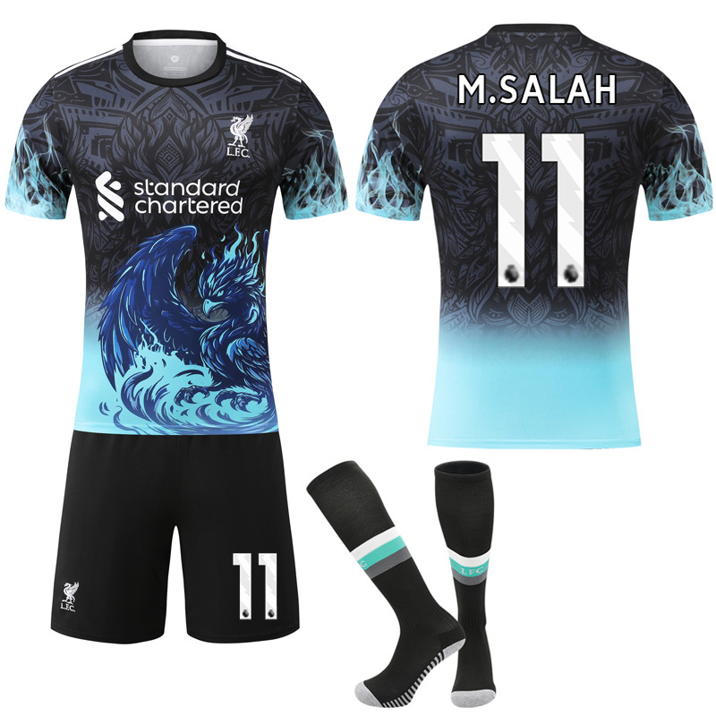 Liverpool 2025-26 Anniversary Shirt & Socks, M. Salah No.11, Blue No.11 M.SALAH 16 - Image 1