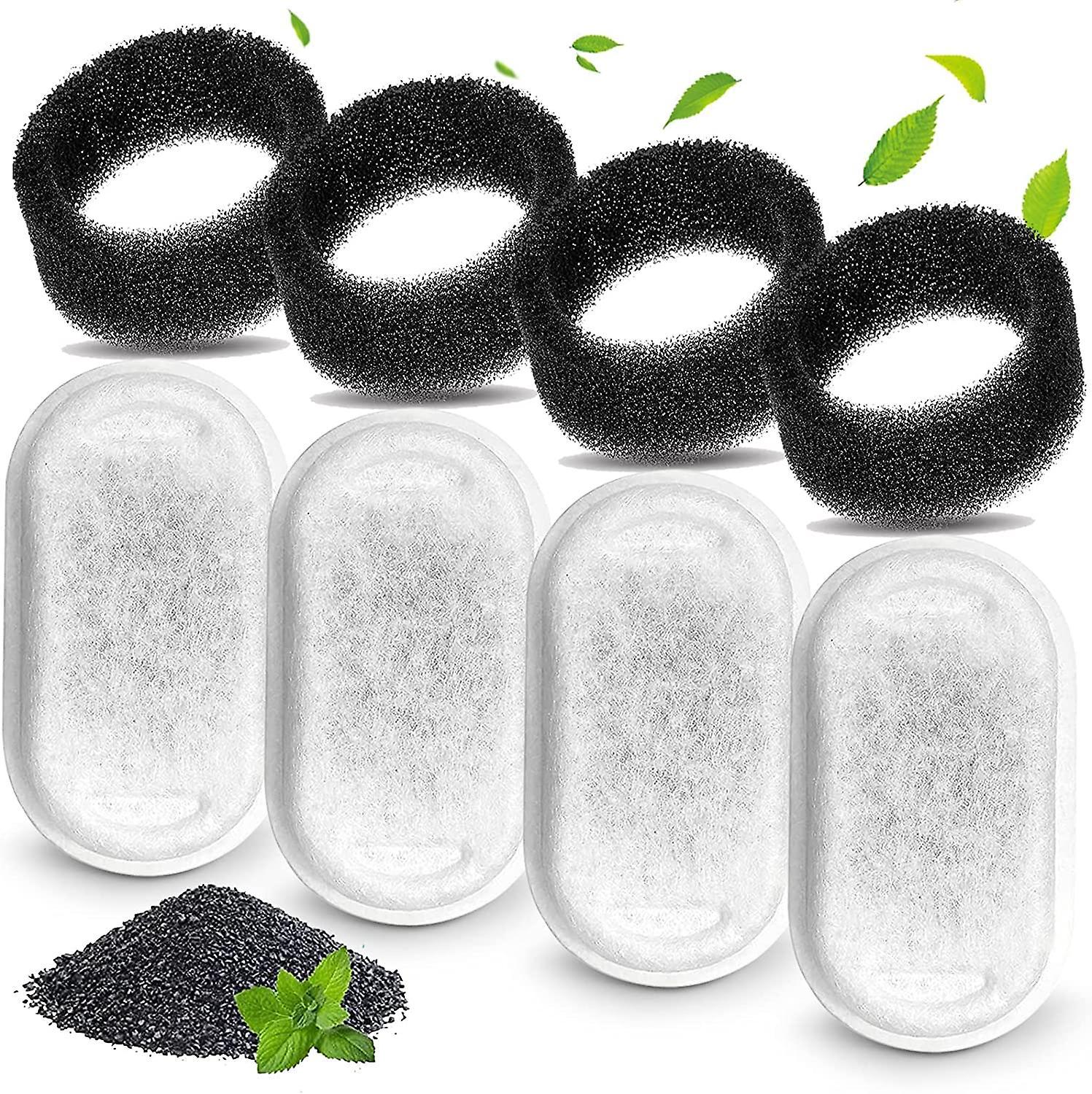 Cat Water Fountain Filter Set of 16 Compatible with Stainless Steel Pet Fountain Includes 8 Replacement Filters and 8 Sponges - Image 1