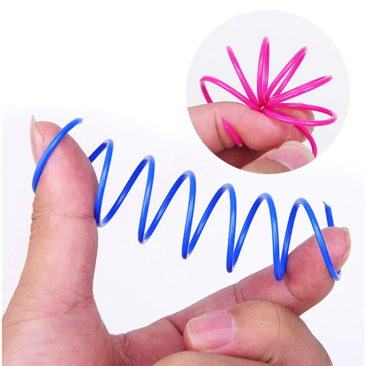 Cat Spiral Spring, Creative Toy to Pass the Time and Keep Shape Interactive Durable Heavy Duty Plastic Colorful Toy for Rocking - Image 3