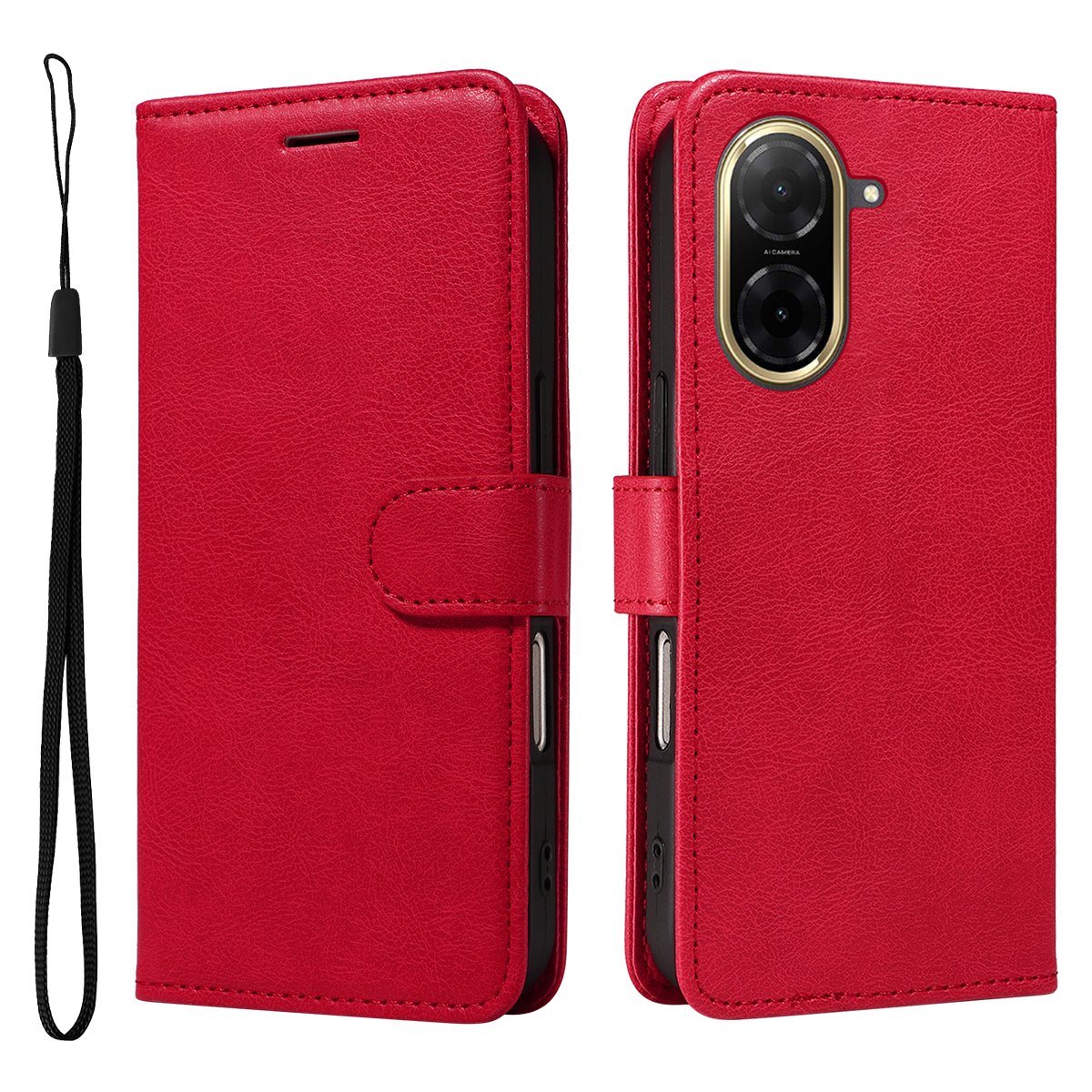 SKALO Xiaomi Redmi A5 4G PU Leather Wallet Case - More Colors_MGF Red Red - Image 2