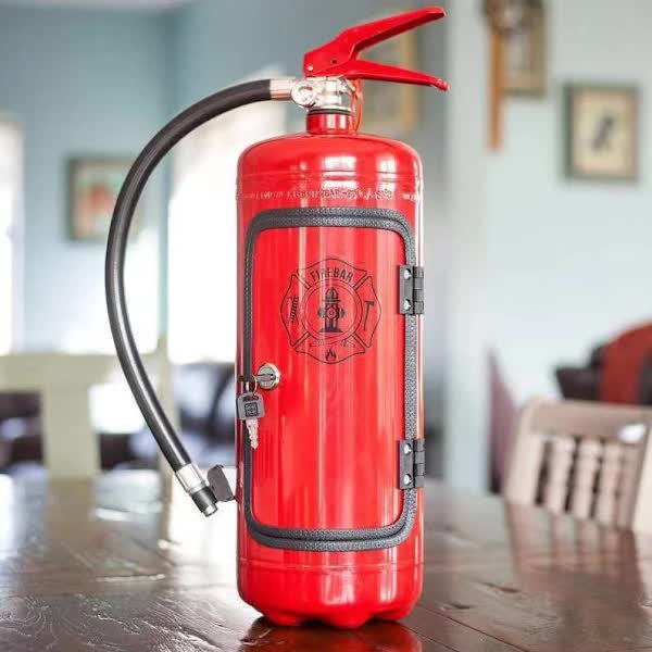 Metal Wine Storage Box, Creative Fire Extinguisher for Men, Wall Decoration, Fire Extinguisher Wine Storage Box - Image 1