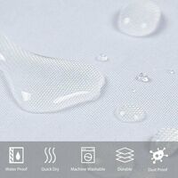 pc mildew resistant shower curtain washable waterproof fabric large polyester shower curtains for bathtub or bathroom white 200x220cm - Image 5