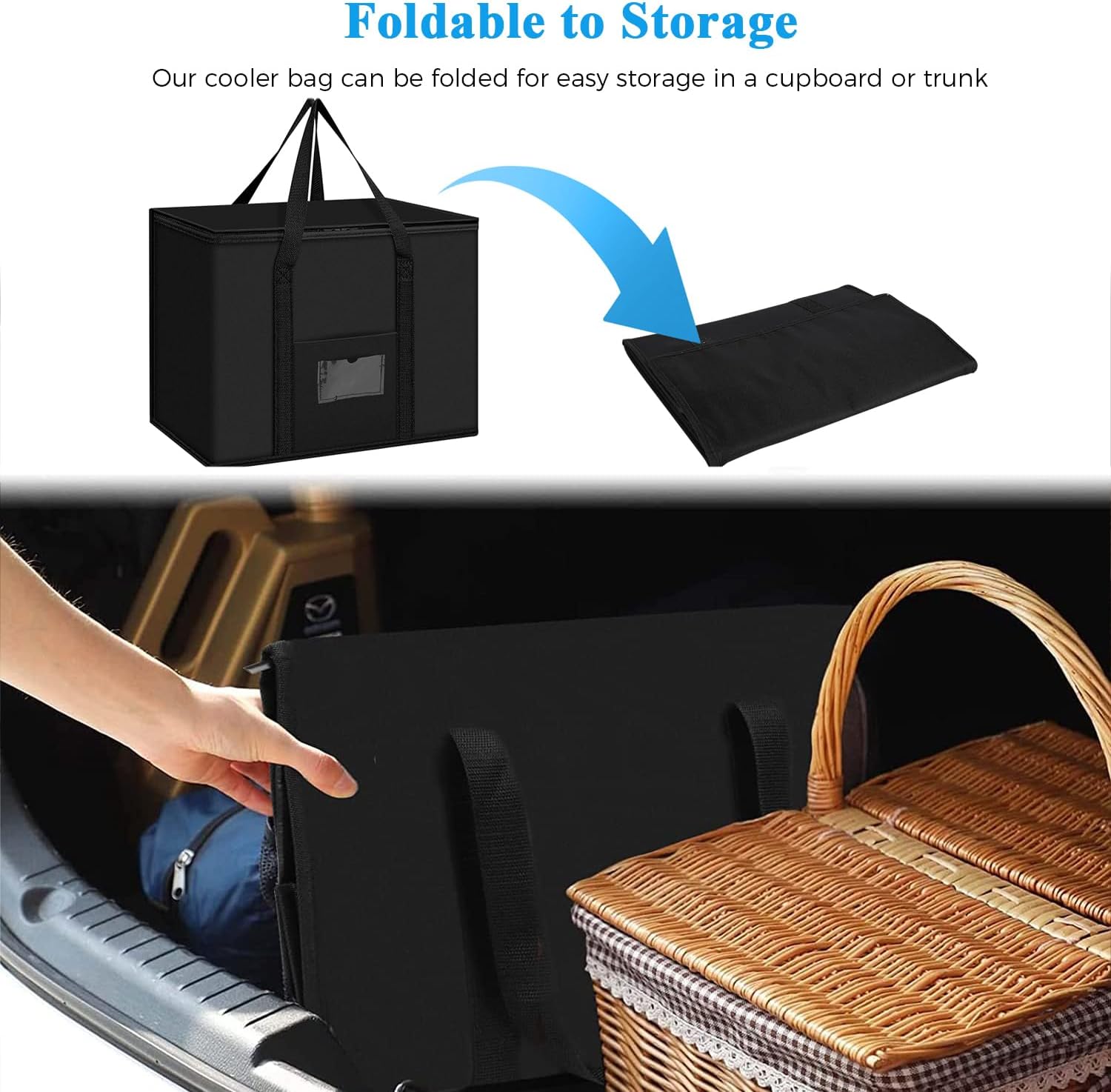 Soft Cooler Bag, 40L Large Cooler Bag, Grocery Bags, Picnic Bag, Thermal Food Delivery Bag, Insulated Bag, Cooler Bag - Image 5