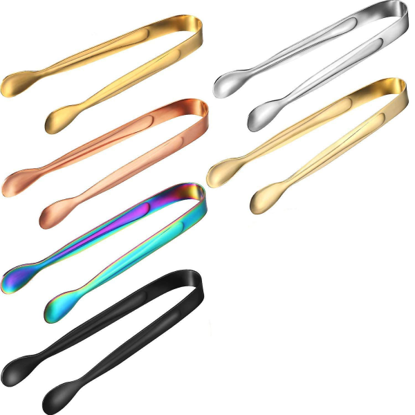 Sugar Clips, Candy Clips 6 pcs Multicolor Stainless Steel Ice Stick for Party Wedding Gifts Salad Bar and Kitchen - Image 1