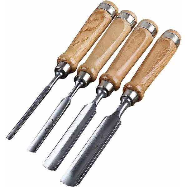 4-piece wood chisel set, chisel set for wood carving and DIY - Image 1