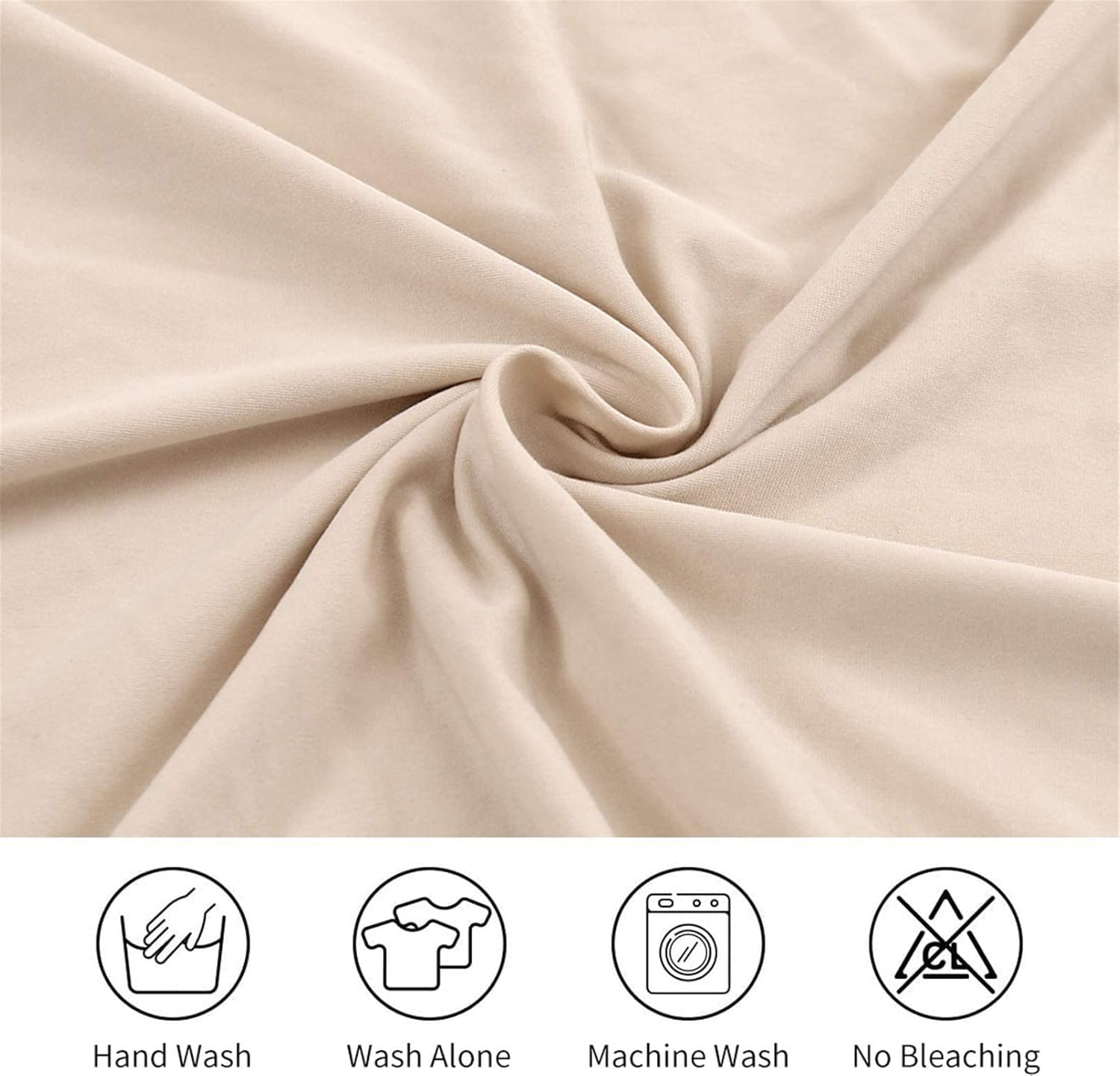Chair Covers Set of 4 or 6, Stretch Removable Washable Chair Covers Decoration Slipcovers Seat Covers for Hotel beige-tfrf beige 4pcs - Image 4