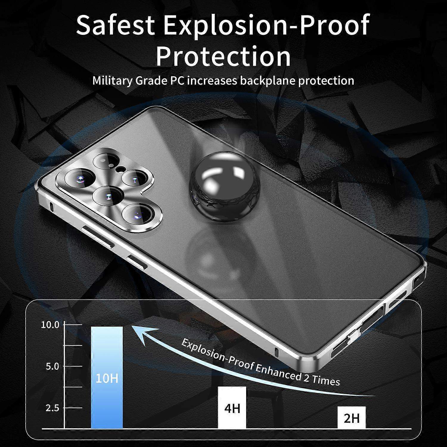 Compatible with Samsung Galaxy S25 Ultra Case Anti-Spy Double-Sided Tempered Glass Magnetic Phone Case - WELLNGS Black_yux Black - Image 4