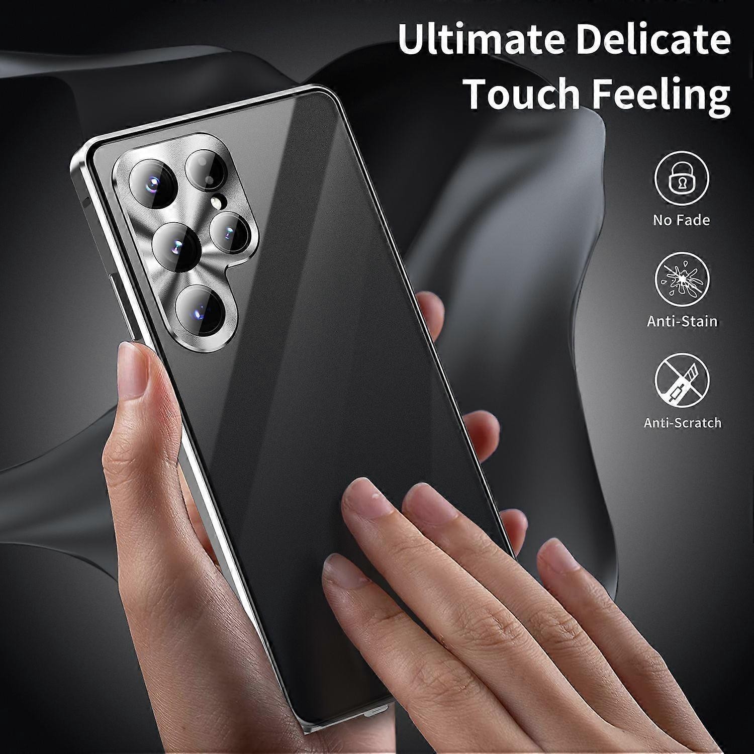Compatible with Samsung Galaxy S25 Ultra Case Anti-Spy Double-Sided Tempered Glass Magnetic Phone Case - WELLNGS Black_yux Black - Image 5