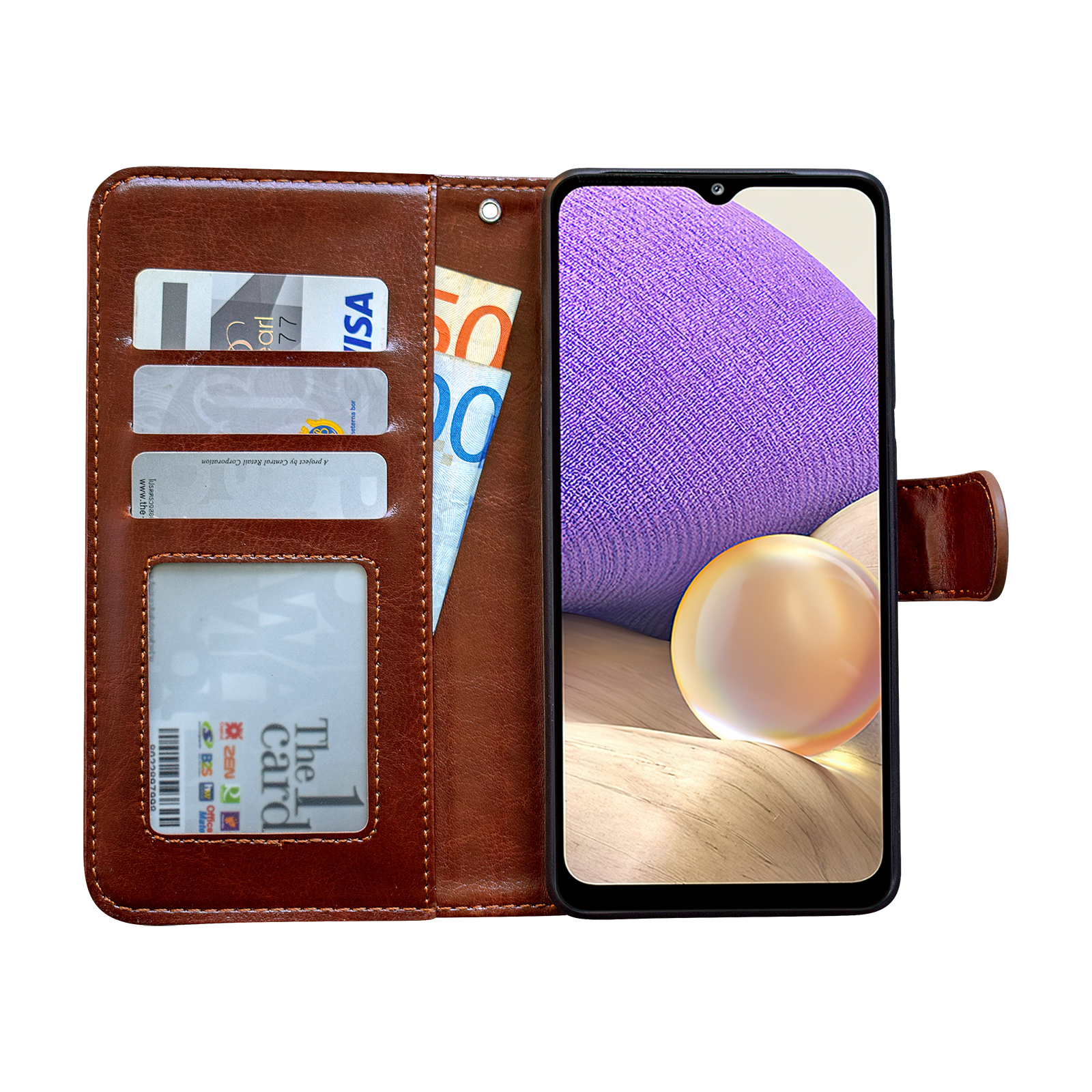 Samsung Galaxy A32 5G - Leather Case / Protection Black_max_sai Black - Image 3