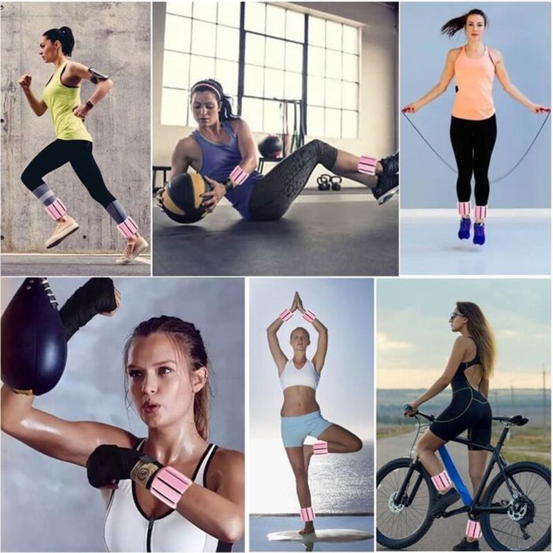 PCS Ankle Weights Adjustable Wrist Weights for Training Walking Jogging Yoga Aerobics Pilates Weight Bracelet 900G - Image 4
