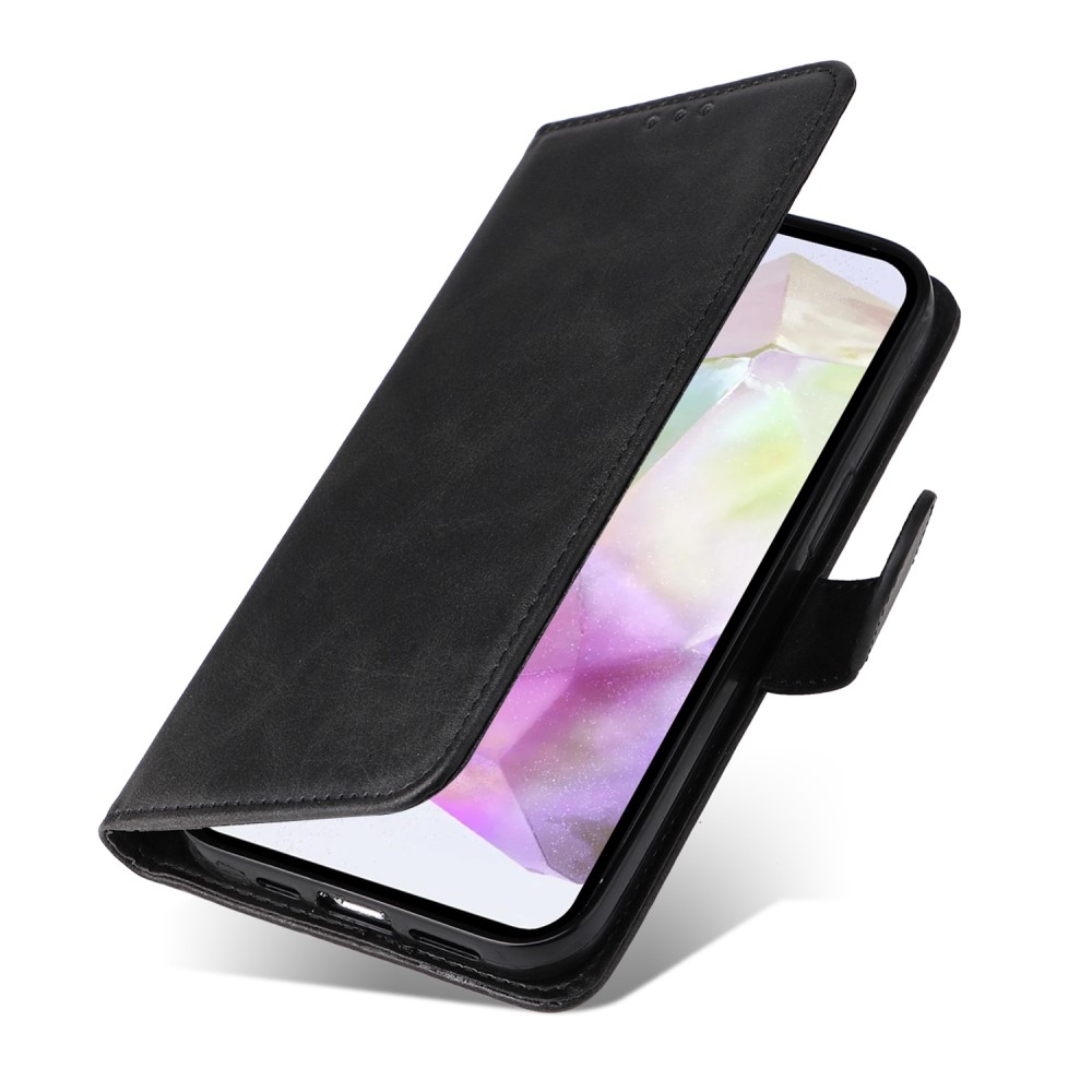 SKALO Samsung A56 5G PU Leather Wallet Case - Multiple Colors Black_max Black - Image 6