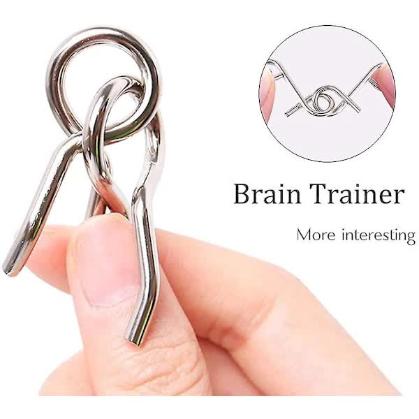 8pcs/set Metal Brain Teaser IQ Brain Training Puzzle Rings Separate Toy Board Games for Kids and Adults - Image 2