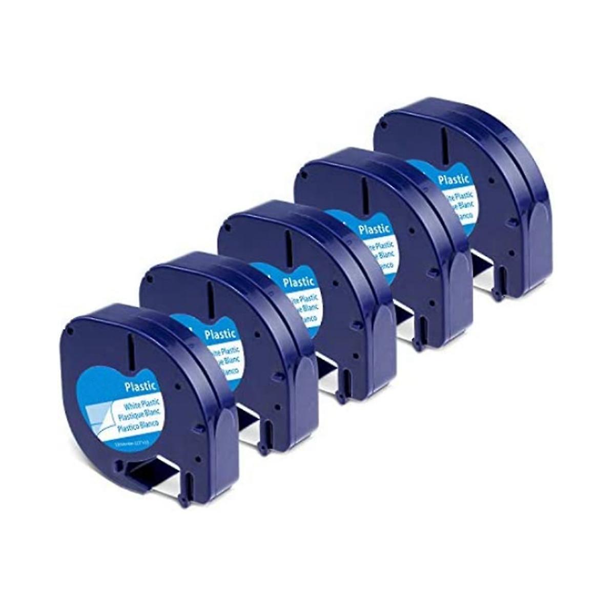 5-pack Label Tape Roll for Letratag Refill Plastic 91331, Compatible Label Tape Black on White 913 -ge - Image 1