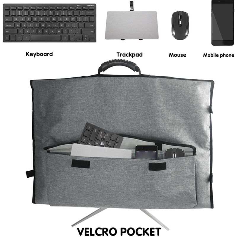 Monitor Carrying Case, Protective Storage Bag with Carrying Handle, Compatible with 24 to 27-inch Desktop Computer Monitors and Accessories - Image 2