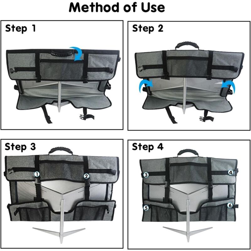 Monitor Carrying Case, Protective Storage Bag with Carrying Handle, Compatible with 24 to 27-inch Desktop Computer Monitors and Accessories - Image 5