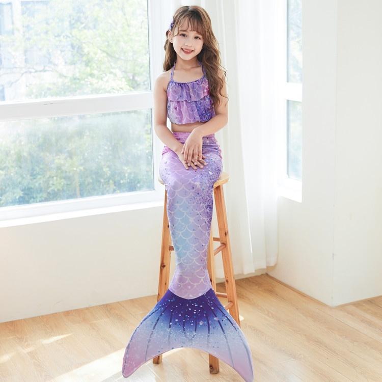 Halloween Deals Mermaid Swimsuit Monofin Mermaid Fins Kids Mermaids Package A (3 pcs Package Pack A (3 pcs) M (5-7 \u00e5r) - Image 1
