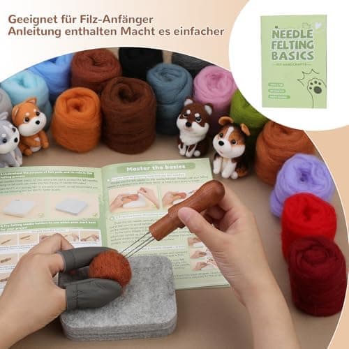 Needle Felting Set in 24 Colors - Felting Tools and Storage Bag, Large Set with Felting Wool, Needles and Felting Mat for DIY - Image 2