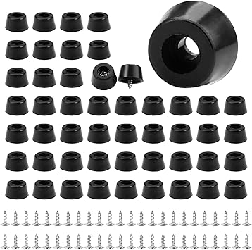 50 pieces rubber feet for cutting boards with stainless steel screws, rubber buffer, screw-proof rubber feet - Image 1