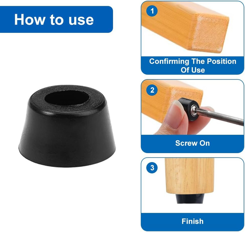 50 pieces rubber feet for cutting boards with stainless steel screws, rubber buffer, screw-proof rubber feet - Image 5