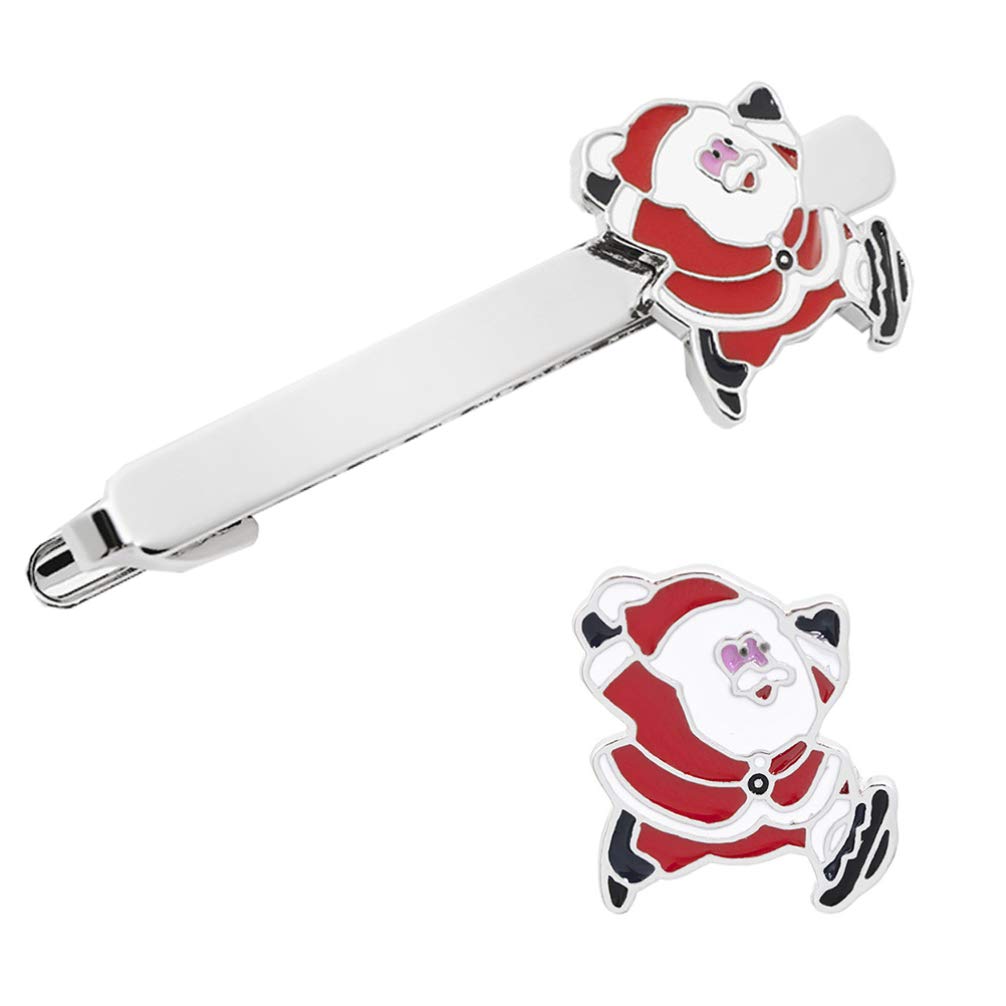 pcs Stylish Christmas Tie Clip Christmas Winter Santa Tie Clip Wedding Bar Buckle—yux - Image 1