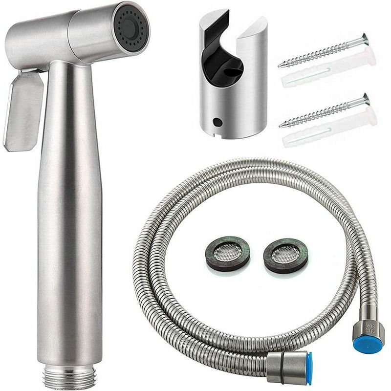 Toilet Bidet Kit with Shower Head - Handheld Bidet Sprayer - Toilet Shower Head with Hose + Stainless Steel Holder + 2 Seals..DEBUNS - Image 1
