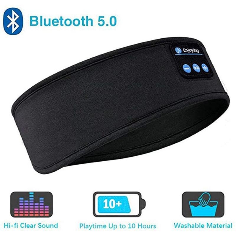 Wireless Stereo Headset with Headband for Running, Sleeping and Music - Black - Image 1