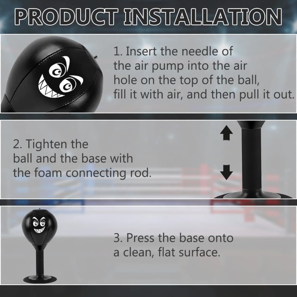 Boxing Ball for Desk - Stress Reducing Boxing Ball with Suction Cup, Stress Ball for Office, Workplace & Home, Perfect Gift Idea - Image 4