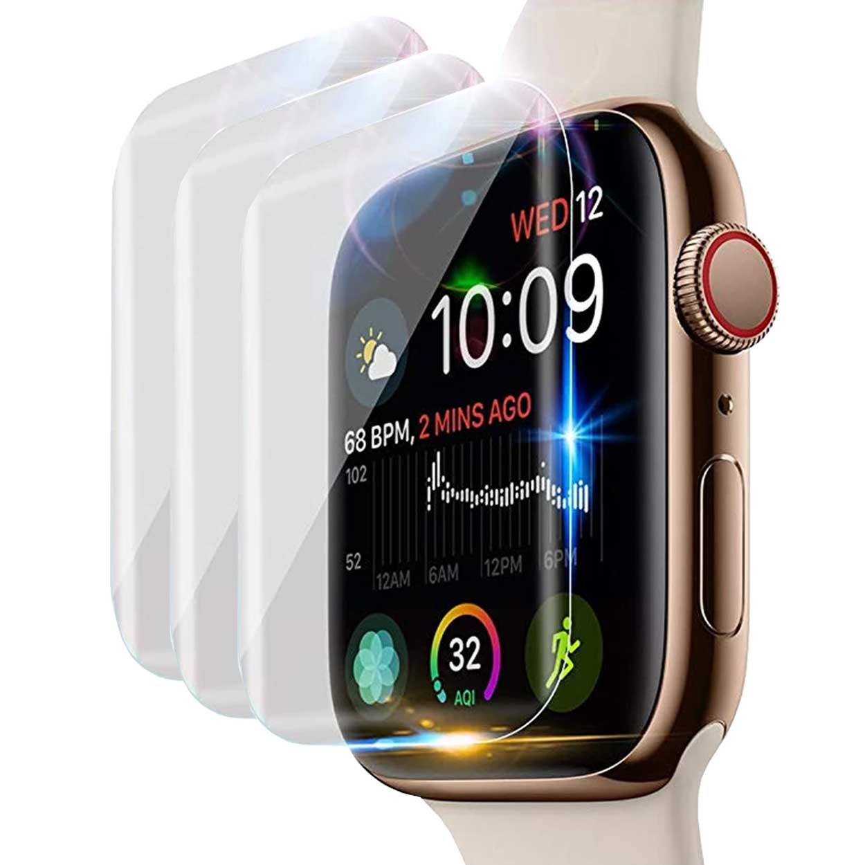 3-pack Screen Protector for Apple Watch 1/2/3 42mm - Full Coverage Transparent - Image 1