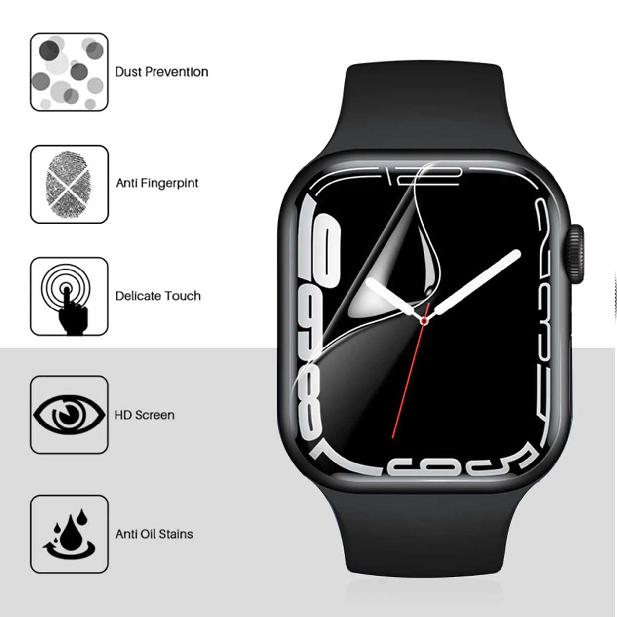 3-pack Screen Protector for Apple Watch 1/2/3 42mm - Full Coverage Transparent - Image 4