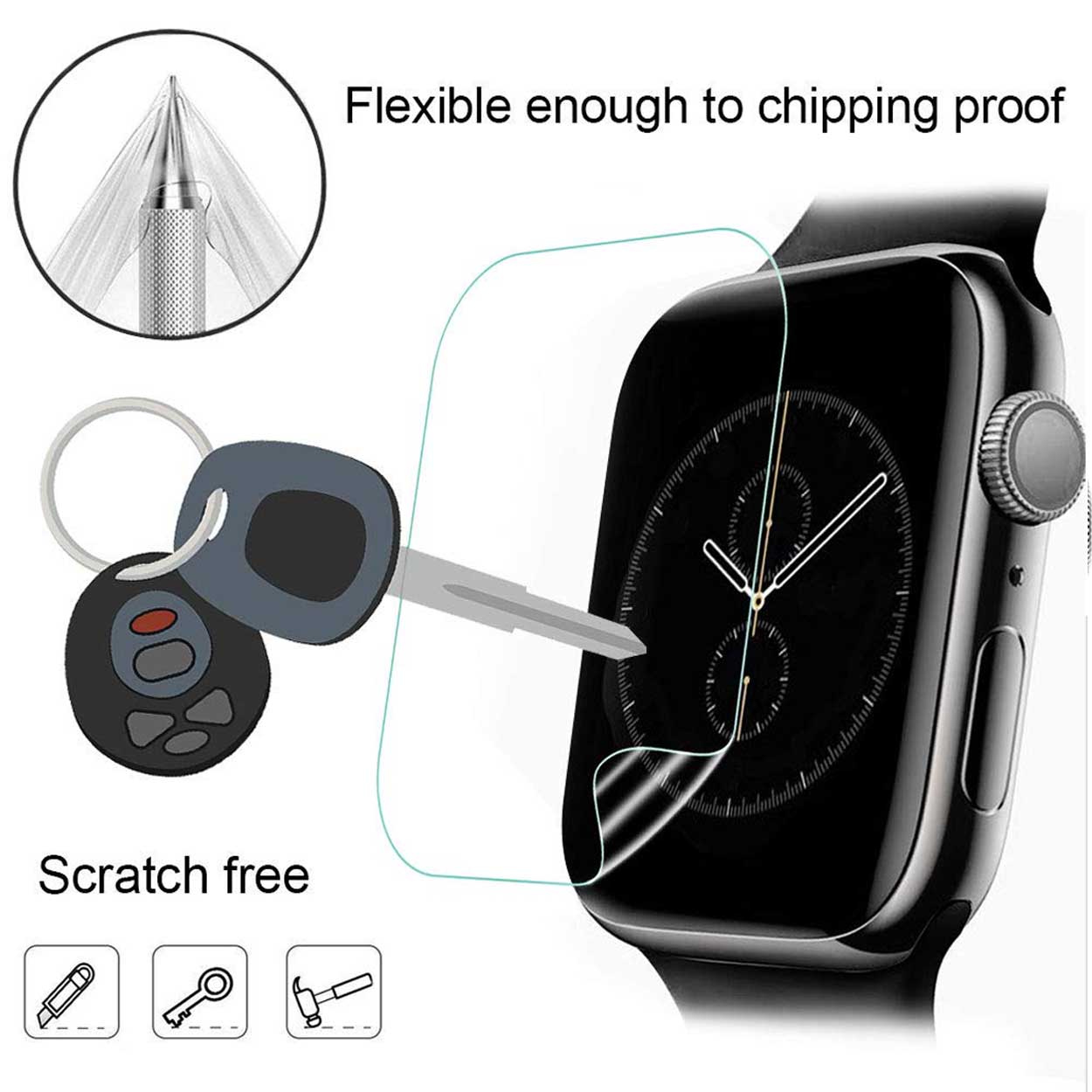 3-pack Screen Protector for Apple Watch 1/2/3 42mm - Full Coverage Transparent - Image 6