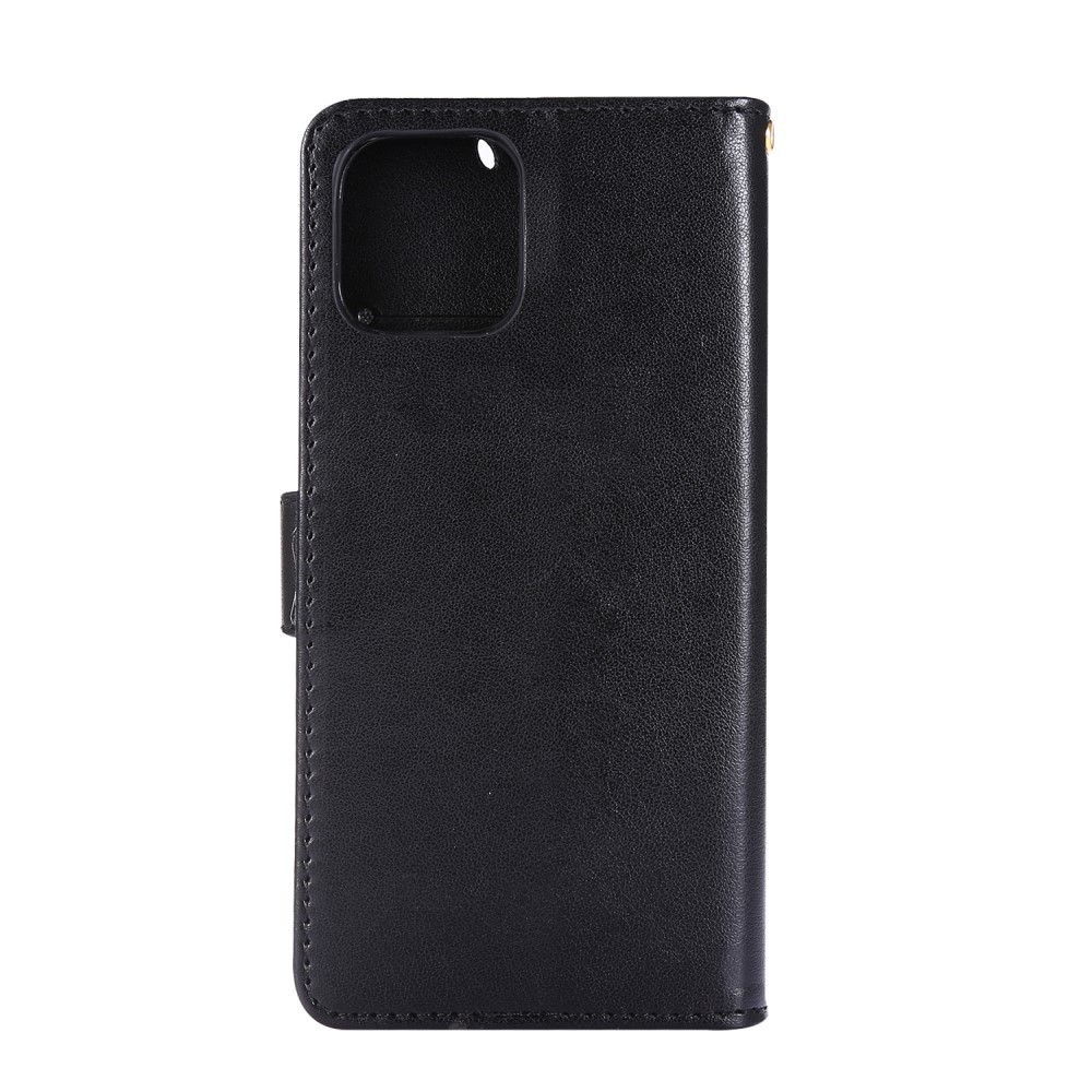Compatible with iPhone, iPhone 12 / 12 Pro - Floral Case - Black Black Black - Image 2