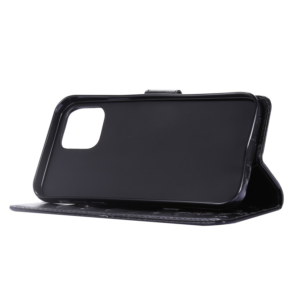 Compatible with iPhone, iPhone 12 / 12 Pro - Floral Case - Black Black Black - Image 3
